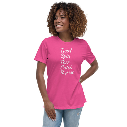 Twirl Spin Toss Catch Repeat Women's T-Shirt