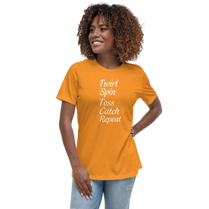 Twirl Spin Toss Catch Repeat Women's T-Shirt