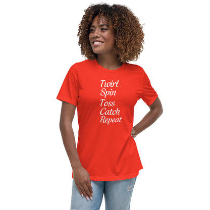 Twirl Spin Toss Catch Repeat Women's T-Shirt